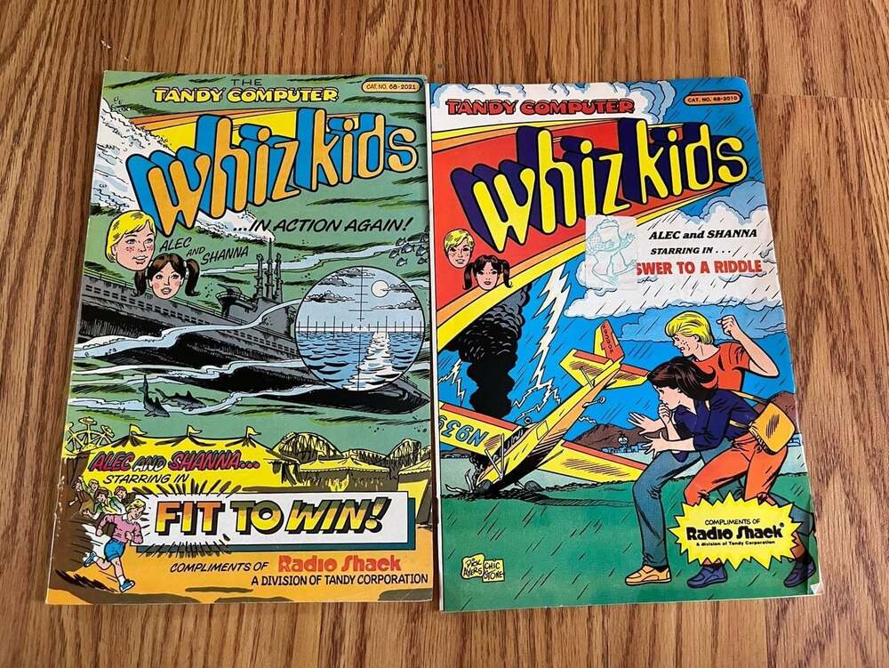 Lot of 2 Vintage Radio Shack Tandy Computer Whiz Kids Promotional Comic Books